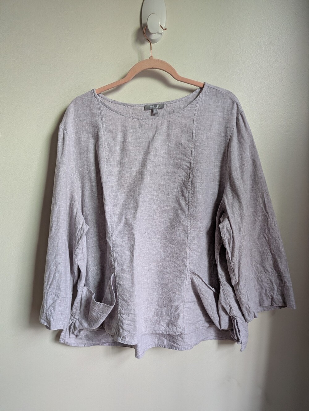 HABITAT Beige Linen Oversized Lagenlook Casual Minimalist Contemporary XXL